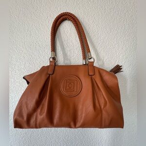 Brown Leather Shoulder Bag with Slouchy Design